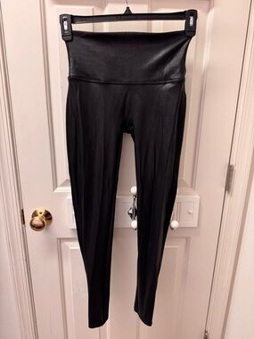 SPANX shiny full length black leggings
